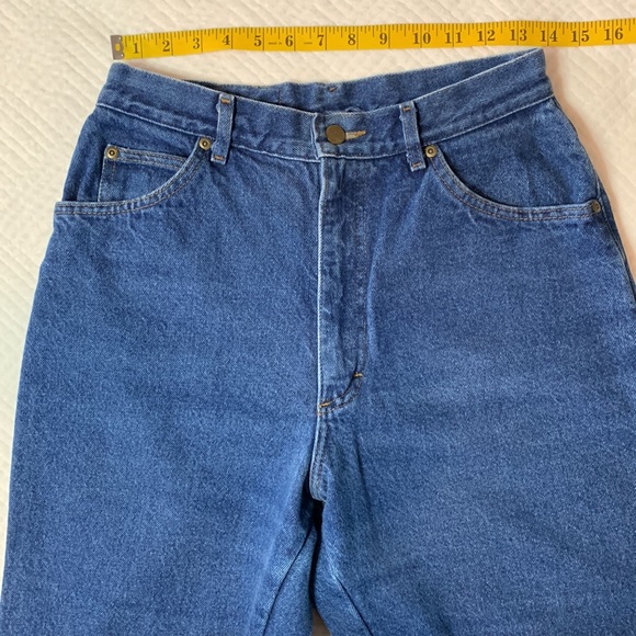 VTG L.L. Bean Flannel Lined Boyfriend Style Jeans, Red Tartan Plaid, Women’s 12 - Picture 12 of 16